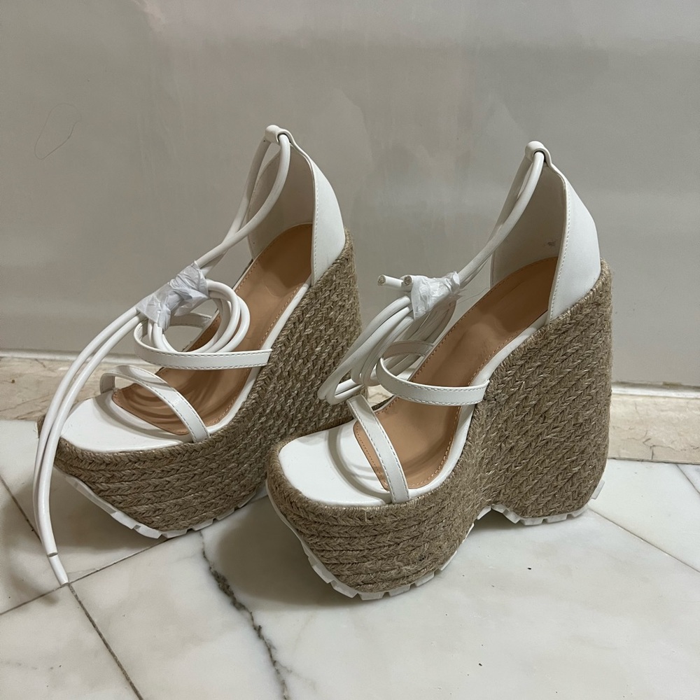 New Heeled Platform Espadrilles Beach Shoes